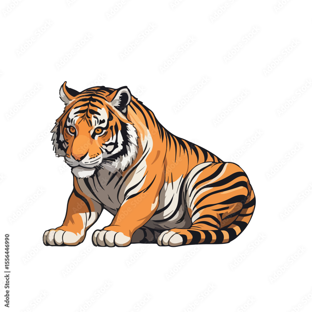 Obraz premium tiger sticker illustration