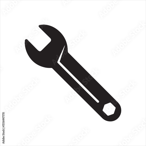 black silhouette of a wrench
