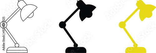 Desk lamp icon set vector illustration in different styles for graphic design and web design usage editable stock vector illustration