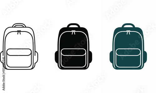 Backpack vector icon school bag rucksack travel bag luggage knapsack hiking bag student bag design element editable stock vector illustration