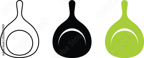 Vector wishbone illustration graphic design element for luck and fortune in black green and outline editable stock vector illustration