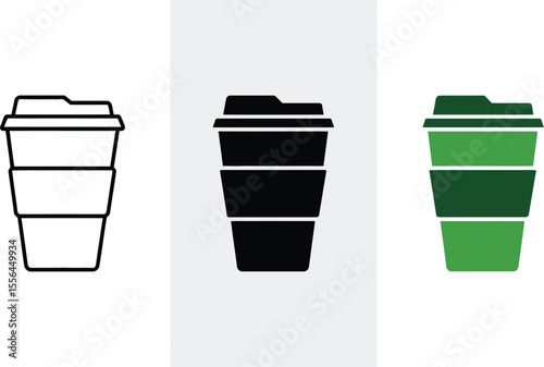 Coffee cup vector icons set takeaway coffee cup vector graphics disposable cup design elements vector editable stock vector illustration
