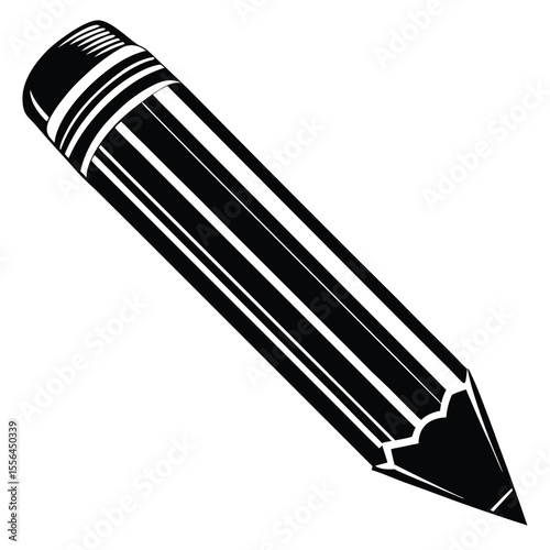 Black and white sharpened pencil icon writing drawing