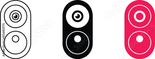 Speaker system icon set vector illustration audio equipment stereo sound music listening design element editable stock vector illustration