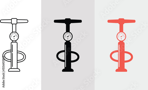 Find the best bicycle floor pump for your bike tire inflation and maintenance needs today online now here editable stock vector illustration
