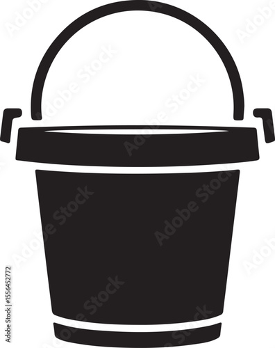 Simple and Clear Bucket Icon in Vector Silhouette