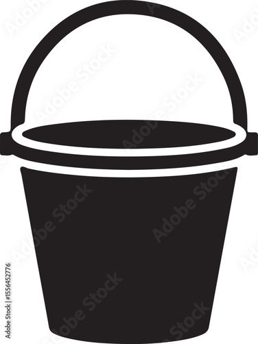 Sharp Vector Bucket Icon in Clean Silhouette Style