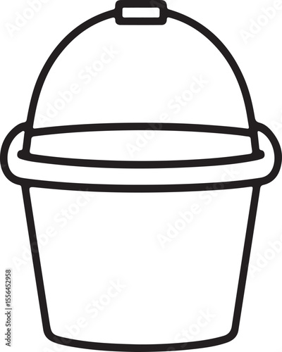 Silhouette Bucket Outline Icon Vector for Logo or App