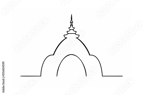 Ornate dome archway with spire architecture building