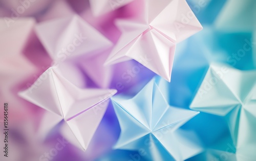 Geometric stars bathed in pastel hues