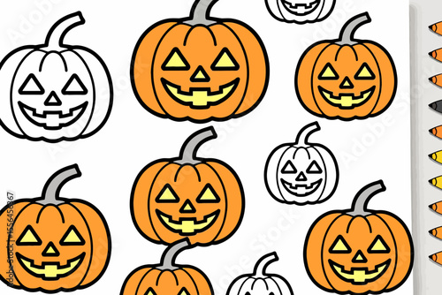 Cute Halloween Pumpkin Coloring Page for Kids- Printable Jack O Lantern Outline- Fun Fall Activity for Children- Spooky Season Coloring Book