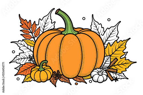 Fall Harvest Pumpkin Arrangement-Autumn Leaves and Seasonal Gourds-Festive Thanksgiving and Halloween Decor-Celebrate the Cozy Vibes of Fall with Pumpkins