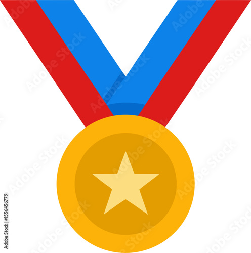 First Place Gold Medal For Winner Vector Icon
