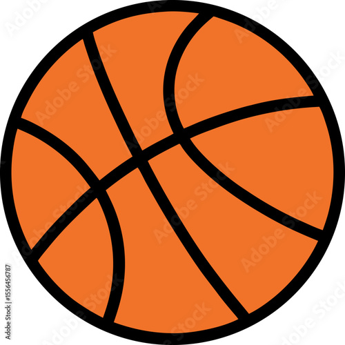 Orange Basketball For Sport And Recreation Vector Icon