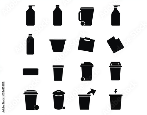 Green Living and Recycling Icons Set