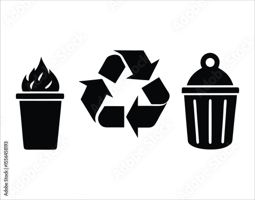 High Contrast Trash and Reuse Icons