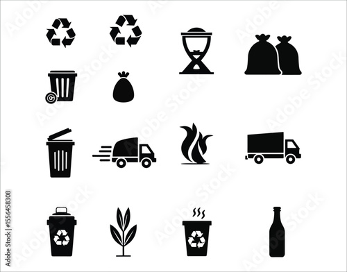 Recycling Symbols and Sustainability Icons