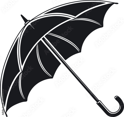 black umbrella vector illustration