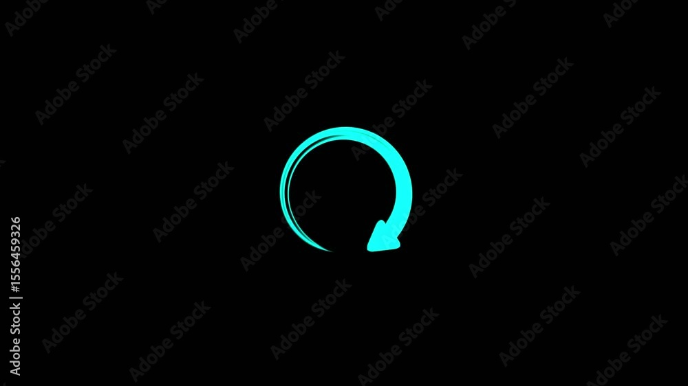 Refresh button, circle arrow repeat, Reload icon 3d animation with alpha channel. Arrow sign rotation Icons.