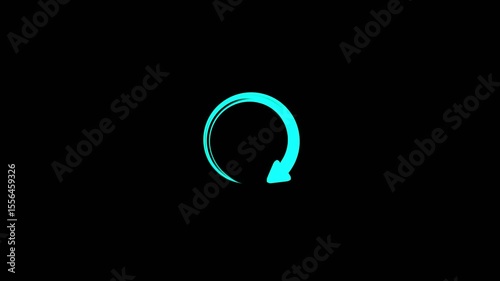 Refresh button, circle arrow repeat, Reload icon 3d animation with alpha channel. Arrow sign rotation Icons.