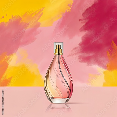 perfume bottle with flower