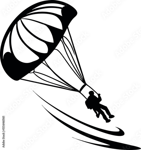 paraglider silhouette vector