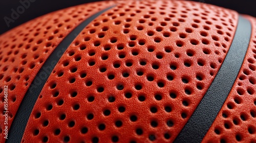 Close-Up of a Textured Basketball Surface Highlighting Its Unique Pattern and Design