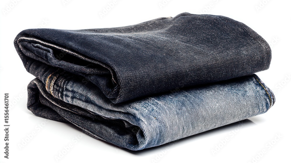 White background mockup of front and back views of vintage-style jeans, folded cuffs visible White background mockup of front and back views of vintage-style jeans, folded cuffs visible