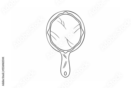 Handheld mirror with reflective surface reflection