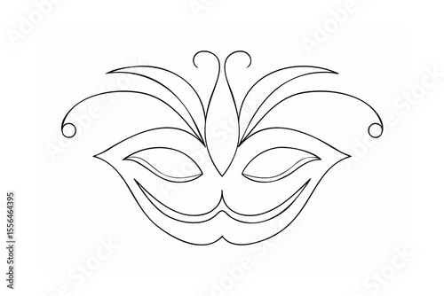Elegant black mask with ornate swirls masquerade
