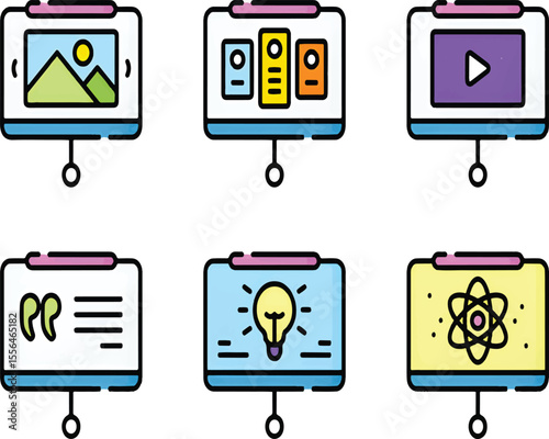 Presentation Icon Set for Business, Reports, Slides, and Corporate Communication Designs