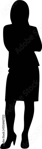 Simple woman icon in silhouette style, vector illustration perfect for gender symbols, UI/UX, and signage.