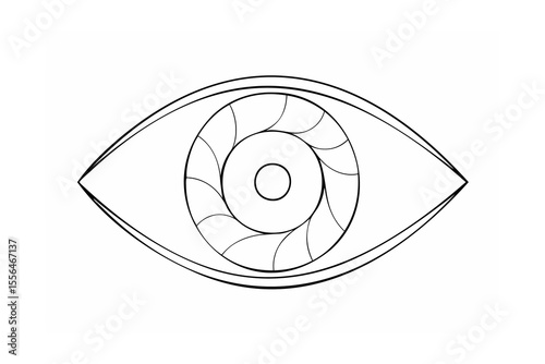 Stylized eye iris spiral design pupil
