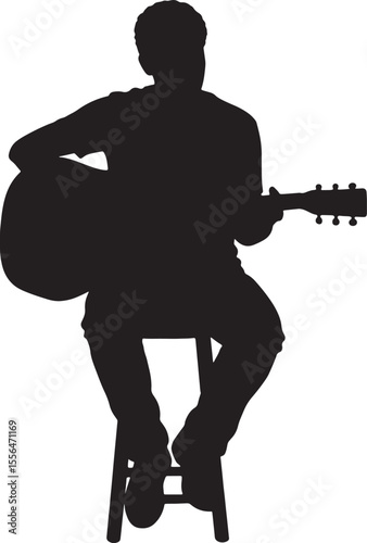 Young Musician Playing Acoustic Guitar – Music Performance, Creativity, and Artistic Expression Concep