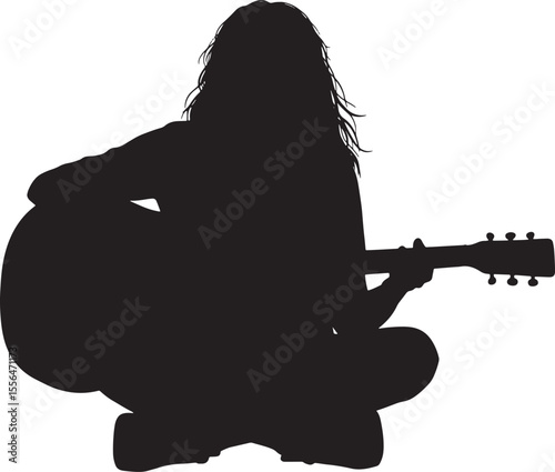 Young Musician Playing Acoustic Guitar – Music Performance, Creativity, and Artistic Expression Concep