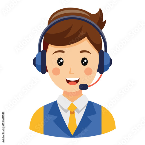Happy man providing customer support service