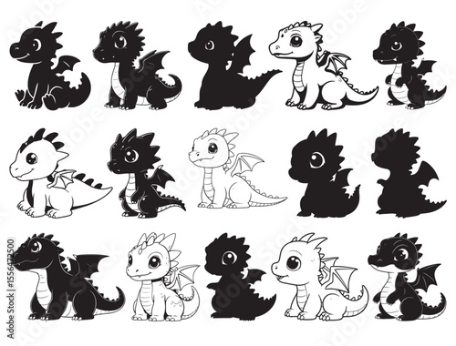 CUTE BABY DRAGON SILHOUETTE