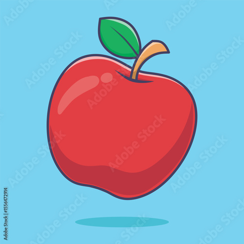 Hand drawing cartoon apple fruit vector