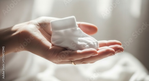 Wallpaper Mural Precious Newborn Footwear Held in Hand Torontodigital.ca