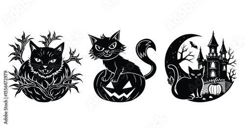 Halloween witch flying on broomstick holding a pumpkin, vector cartoon illustration.

