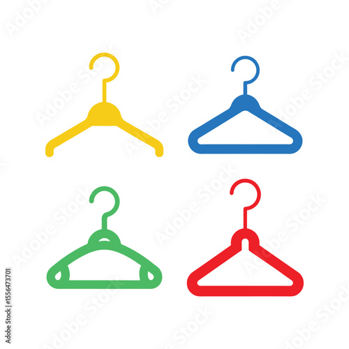Photos A set of colorful plastic hanger vector illustration