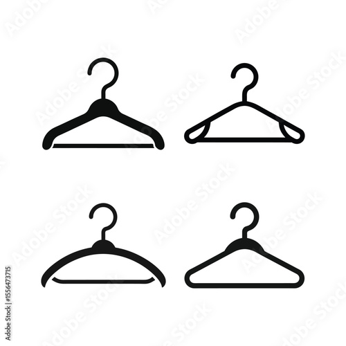 A set of hanger silhouette vector art illustration
