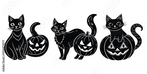 Halloween witch flying on broomstick holding a pumpkin, vector cartoon illustration.

