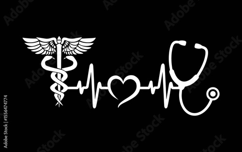 Stethoscope Heartbeat t-shirt quotes svg design