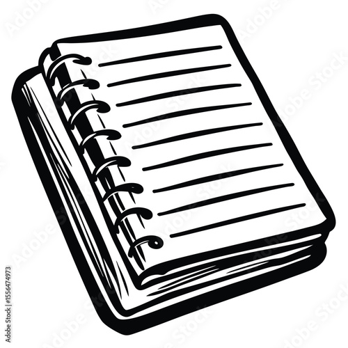 Open spiral notebook with lined pages vector
