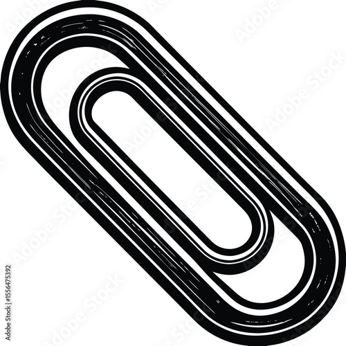 Black and white paper clip icon paperclip office supply