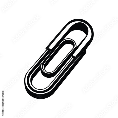 Black and white paperclip icon office supply stationery