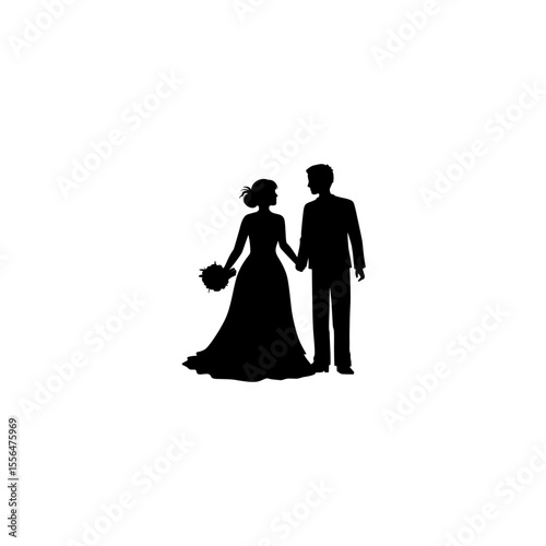 wedding couple silhouette