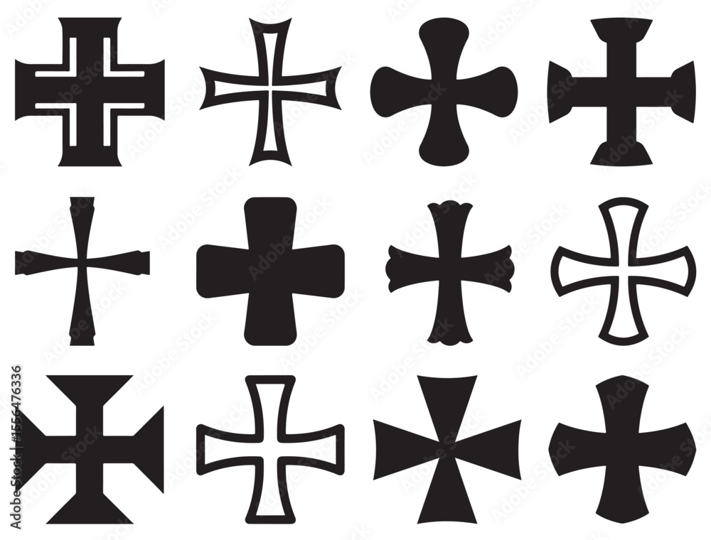 Obraz premium MALTESE CROSS SILHOUETTE