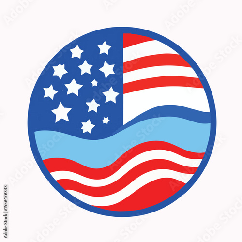 united states flag badge vector